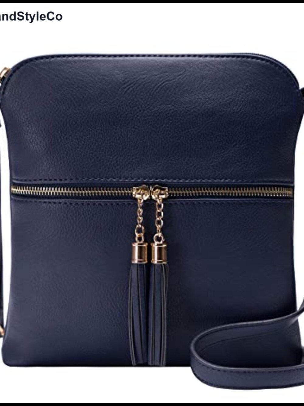 Lightweight Medium Crossbody Purse with Tassel, Faux Leather, Adjustable Strap